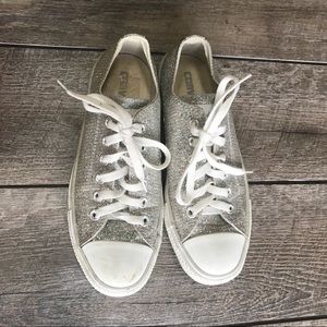 RARE Silver Sparkle Glitter Converse Sneakers Sz 7